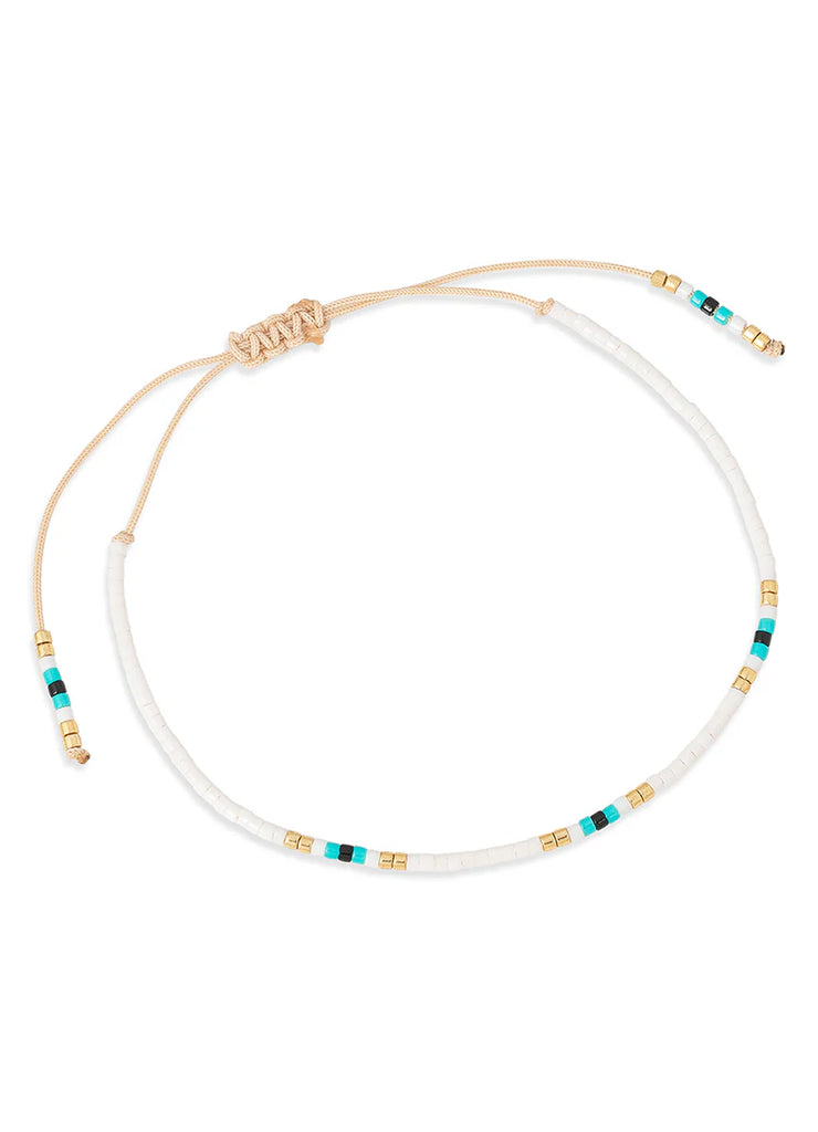 Ionian Hand Beaded Bracelet in White