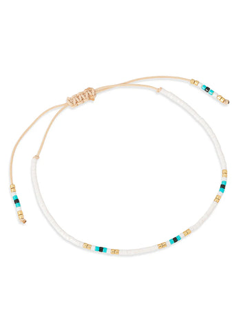 Ionian Hand Beaded Bracelet in White