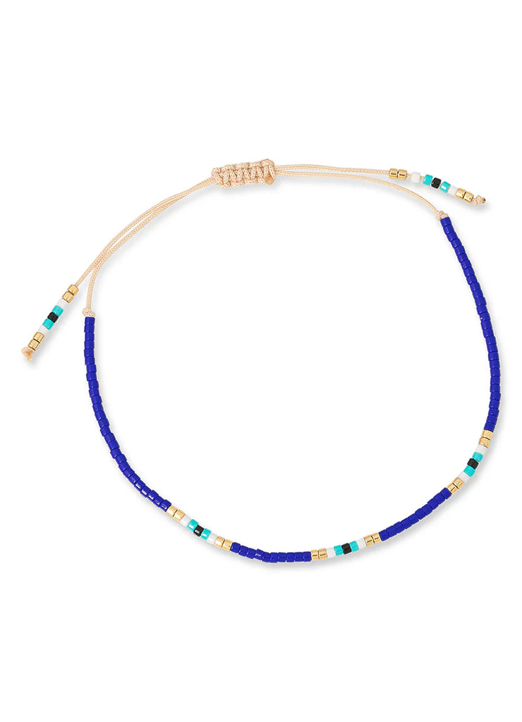 Ionian Hand Beaded Bracelet in Dark Blue