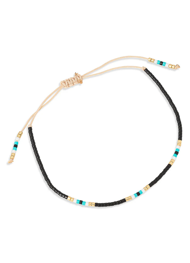 Ionian Hand Beaded Bracelet in Black