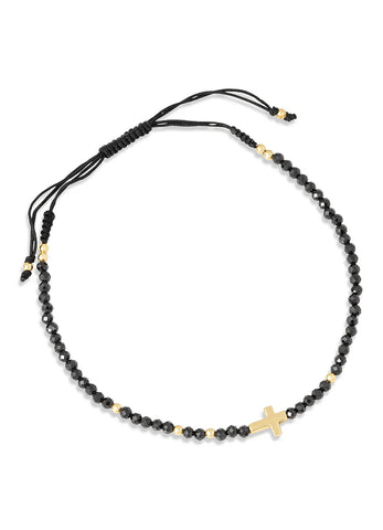 Hellenic Cord Bracelet in Onyx