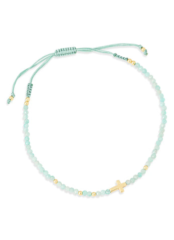 Hellenic Cross Bracelet in Amazonite