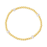 Pearl One Beaded Bracelet in Gold