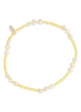 Three Pearl Beaded Bracelet in Gold