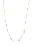 Pearly Chain Necklace in Gold