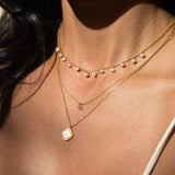 Selene Pearl Necklace in Gold