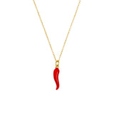 Red Cornicello Necklace in Gold