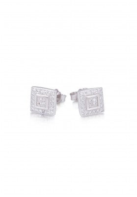 Square Stud Earrings in Sterling Silver