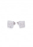 Square Stud Earrings in Sterling Silver