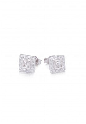 Square Stud Earrings in Rose Gold