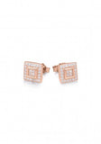 Square Stud Earrings in Rose Gold