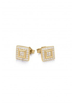 Square Stud Earrings in Rose Gold