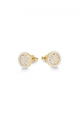 Double Circle Stud Earrings in Gold