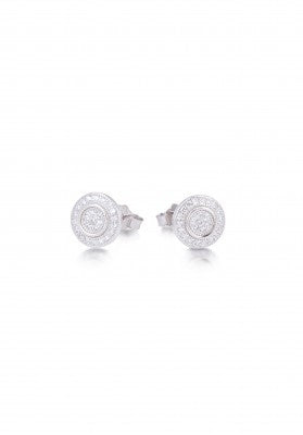 Circle Stud Earrings in Sterling Silver