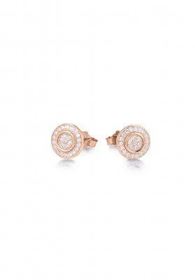 Circle Stud Earrings in Rose Gold