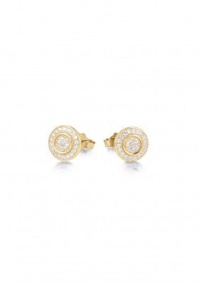 Circle Stud Earrings in Rose Gold
