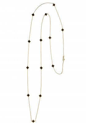 Black Clover Long Necklace in Gold