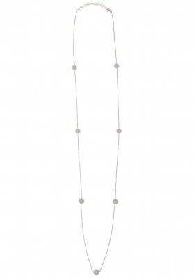 Diamonte Circle Long Necklace in Rose Gold