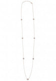 Diamonte Circle Long Necklace in Rose Gold