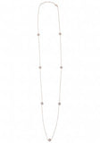 Diamonte Circle Long Necklace in Rose Gold