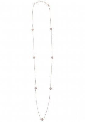 Diamonte Circle Long Necklace in Sterling Silver