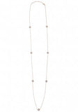 Diamonte Circle Long Necklace in Sterling Silver