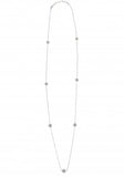 Diamonte Circle Long Necklace in Sterling Silver