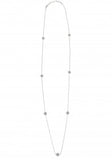Diamonte Circle Long Necklace in Rose Gold