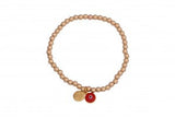 Eye Love Beaded Bracelet in Gold with Red Eye