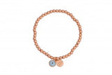 Eye Love Beaded Bracelet in Rose Gold with Blue Eye