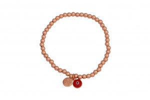 Eye Love Beaded Bracelet in Rose Gold with Blue Eye