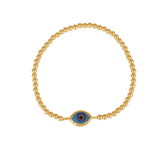 Rhodes Eye Beaded Bracelet in Gold