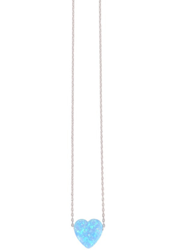 Heart Opalite Necklace in Rose Gold