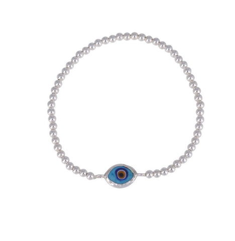 Rhodes Eye Beaded Bracelet in Sterling Silver