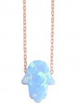 Hamsa Opalite Necklace in Sterling Silver