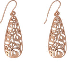 Long Ornate Earrings in Rose Gold