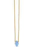 Opalite Mini Hamsa Necklace in Gold