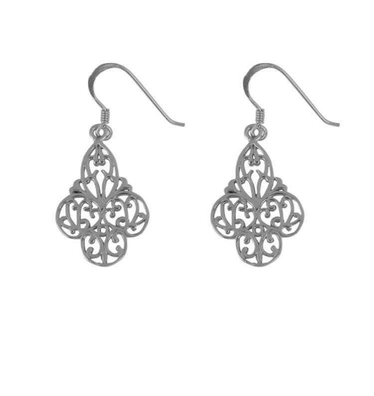 Mini Ornate Earrings in Sterling Silver
