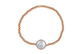 Mother Of Pearl Beaded Bracelet in Sterling Silver