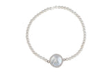 Mother Of Pearl Beaded Bracelet in Gold