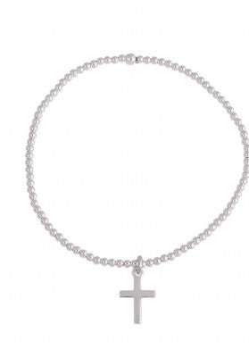 Hanging Cross Silver Bracelet