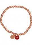 Eye Love Beaded Bracelet in Rose Gold with White Eye