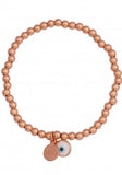 Eye Love Beaded Bracelet in Rose Gold with White Eye