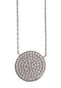 Disc Of Diamond Necklace in Sterling Silver