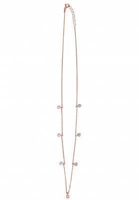 Diamonte Drop Necklace in Rose Gold