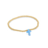 Opalite Cross Beaded Bracelet in Sterling Silver