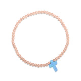 Opalite Cross Beaded Bracelet in Gold