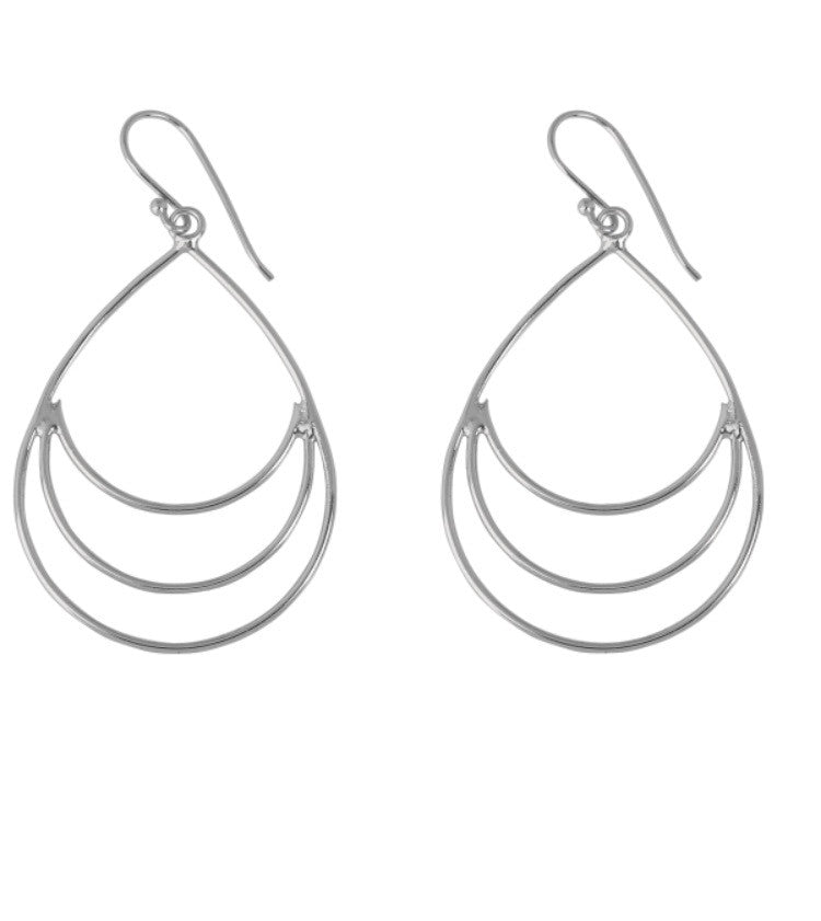 Open Teardrop Earrings in Sterling Silver