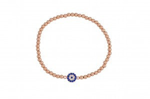 Small Eye Beaded Bracelet in Rose Gold