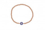 Small Eye Beaded Bracelet in Rose Gold